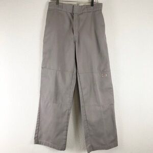 Dickies Loose Fit Double Knee Work Pants Straight Leg High Rise Silver 32x32